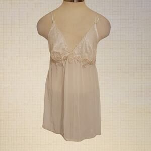 Linnea Donatella Cream Lace Chiffon Babydoll Lingerie Top Medium Adjustable